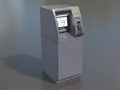 Commercial ATM Machine With Touch Screen Keypad And Card Slot For Business Use 3d model