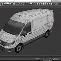Automobile Volkswagen Commercial Vehicle Volkswagen Commercial Vehicle Van Seven-seater Vehicle Van Low-model Commercial Vehicle Low-model Simple-model Vehicle Low-surface Counting Vehicle 3d model