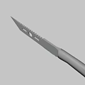 Tactical Military Knife With Serrated Blade Blood Stains And Wooden Handle Design