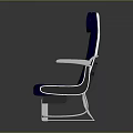 Modern Blue Leisure Chair With Metal Frame And Striped Backrest Design