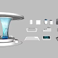 Modern Technology Showcase Booth Shelf 3d model