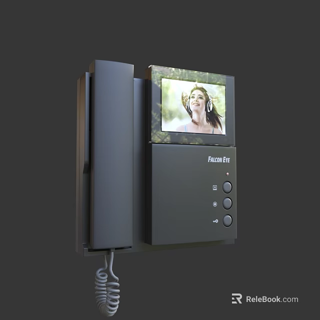 FamStar Video Intercom Doorbell With Screen Showing Portrait And Control Buttons 3d model 