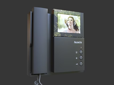 FamStar Video Intercom Doorbell With Screen Showing Portrait And Control Buttons 3d model