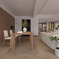 Modern Living And Dining Room Interior With White Sofa Wooden Coffee Table And Area Rug