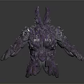 Purple Armor Costume with Intricate Decorative Details and Glowing Accents for Fantasy Character Outfit