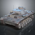 Armored Military Tank Featuring Metallic Tracks Cannon Turret And Vintage Design