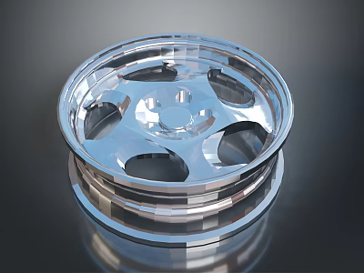 Chrome Plated Alloy Car Wheel Rim With Stylish Hole Design For Automotive Parts 3d model