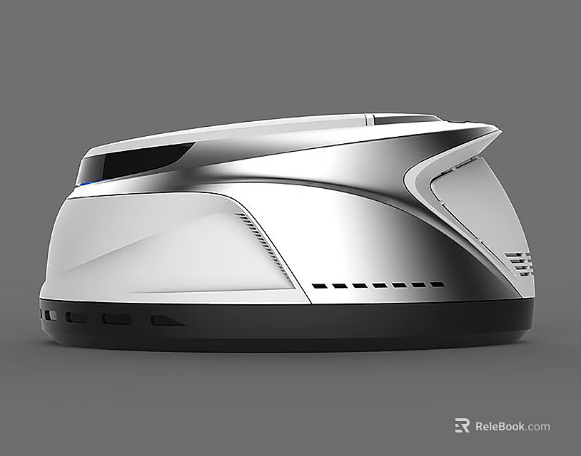 Modern Sleek Silver Household Appliance With Streamlined Design For Home Use 3d model 
