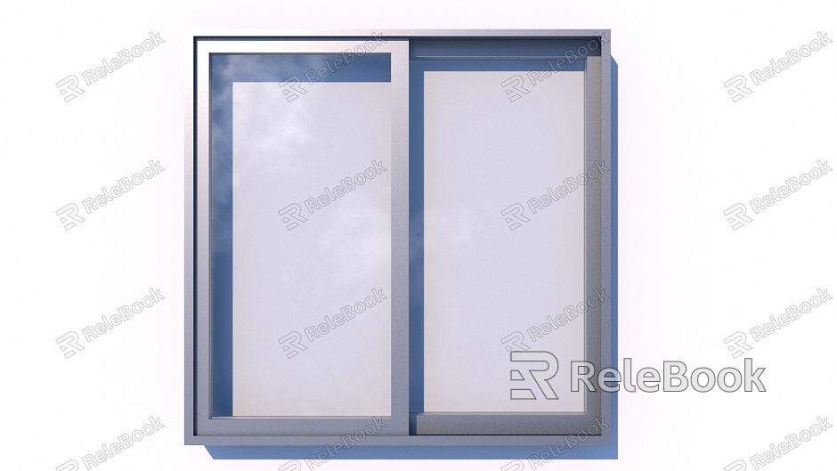 Silver gray aluminum alloy window metal window outdoor window exterior wall window model