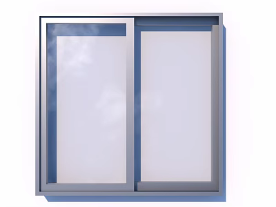 Modern Casement Window with Aluminum Frame and Double Glass Panels for Home Use 3d model