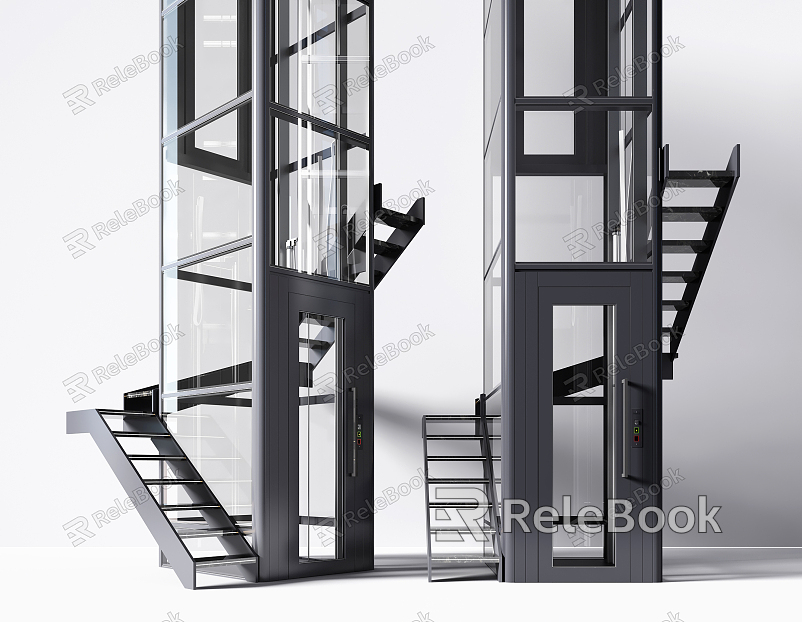 Modern Elevator Elevator Stairs model