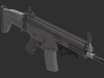 Modern Tactical Assault Rifle With Rail System And Detachable Magazine 3d model