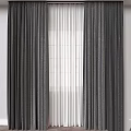 Elegant Textured Dark Curtains With White Sheer Panels For Home Window Decoration