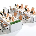 Ergonomic Office Chairs In Modern Workspace With Desks Computers And Green Plants