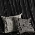 Woven Gray Decorative Pillows with Intricate Textured Pattern for Home Decoration