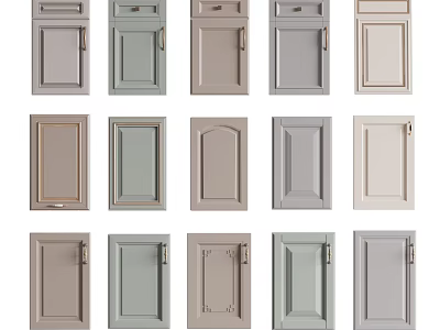 Various Colors And Styles Of Cabinet Doors For Home Interior Design 3d model