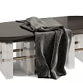 Modern Bed End Stool Bench Combination 3d model
