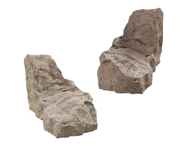Two Natural Rockery Stones With Rough Surface And Natural Texture For Garden Landscape Decor 3d model