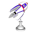 Modern Table Lamp Small Rocket Table Lamp Decorative Ornaments 3d model