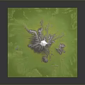 Modern 3D Terrain Model With Green Surface White Peak And Purple Mountain Ranges