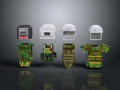 Fashionable Clothing Accessories Different Styles Colors Camo Black White With Buckle And Pocket Details 3d model