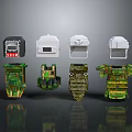 Fashionable Clothing Accessories Different Styles Colors Camo Black White With Buckle And Pocket Details
