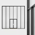 Modern Architectural Casement Window With Black Frame And Transparent Glass Panes