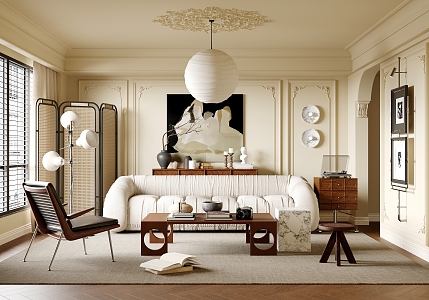 French Living Room Home Living Room 3d model