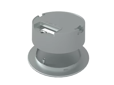Gray Metal Cylindrical Mechanical Component With Base And Mounting Structure 3d model
