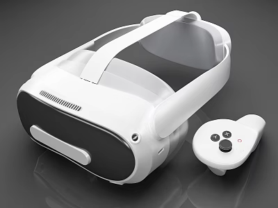 Modern White VR Headset With Wireless Controller And Sleek Design 3d model
