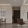 Modern Living And Dining Area Interior Design With Sofa Dining Table Decorative Wall And Lighting 3d model