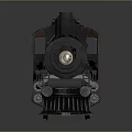 Vintage Black Steam Train Model with Red Wheels PHOENIX Lettering on Gray Reflective Background