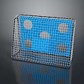Professional Hockey Goal With White Net Blue Background And Training Equipment Design
