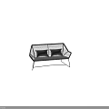 Modern Wicker Leisure Chair With Black Metal Frame And Two Gray Cushions