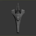Futuristic Gray Spacecraft With Red Blue Lights And Aerodynamic Cosmic Design