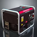 GREAT Generator With Black Body Red Stripe Metal Frame Control Panel Warning Labels 3d model
