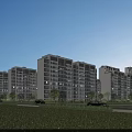 Modern High rise Residential Buildings Surrounded By Greenery Roads And Cars