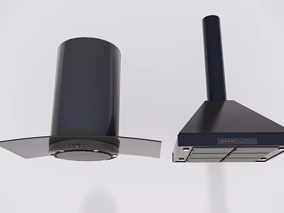 Contemporary Black Kitchen Range Hood Appliances With Unique Design Features 3d model