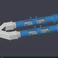 Industrial Pipeline Equipment System With Blue And White Mechanical Components