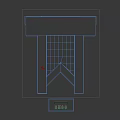3D Stage Installation With W Shaped Geometric Structure Colorful Panels Control Panel And Figure