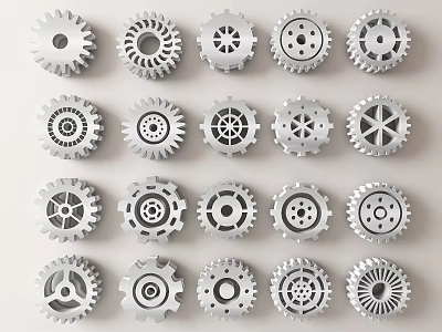 Sturdy Hardware Tools Featuring Various Metal Gears With Different Mechanical Designs 3d model
