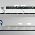 Elegant Modern Reception Desk Design With Marble Countertop And Office Decor Elements 3d model