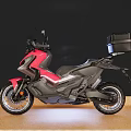 Red and Black Modern Motorcycle With Sporty Body Design And Rear Storage Box