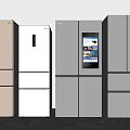 Modern Multi Door Refrigerators in Beige White and Gray with Digital Display Design