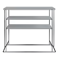 Modern Decorative Cabinet With Black Shelves And White Top Metal Frame