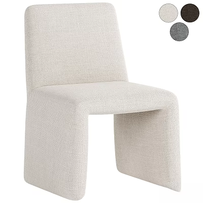 Modern Beige Fabric Chair With Minimalist Design And Comfortable Structured Seat 3d model