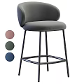 Modern Upholstered Bar Stool With Metal Frame And Multiple Color Options 3d model