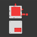Electronic Electrical Device Enclosure With White Plastic Casing And Red Internal Components