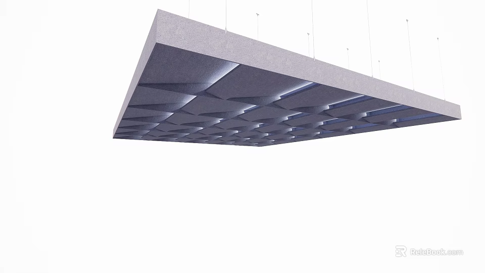 Modern Leisure Area Ceiling Design With Geometric Patterns And Gray Tones 3d model