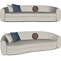 Modern Multiplayer Sofa Fabric Double Sofa 3d model